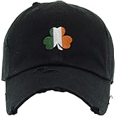 Irish Shamrock St. Patrick's Day Irish Flag Embroidered Vintage Baseball Cap Cotton Adjustable Distressed Dad Hat