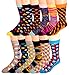 Men's Cotton Blend Socks, Fun and Funky Patterns and Colors -12 Pack- by Zeke Fun Times Shoe size 6-12
