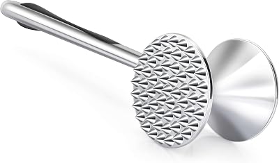 Aliglow Meat Tenderizer Mallet Hammer, 8.7x2 in, Zinc Alloy, 10 oz