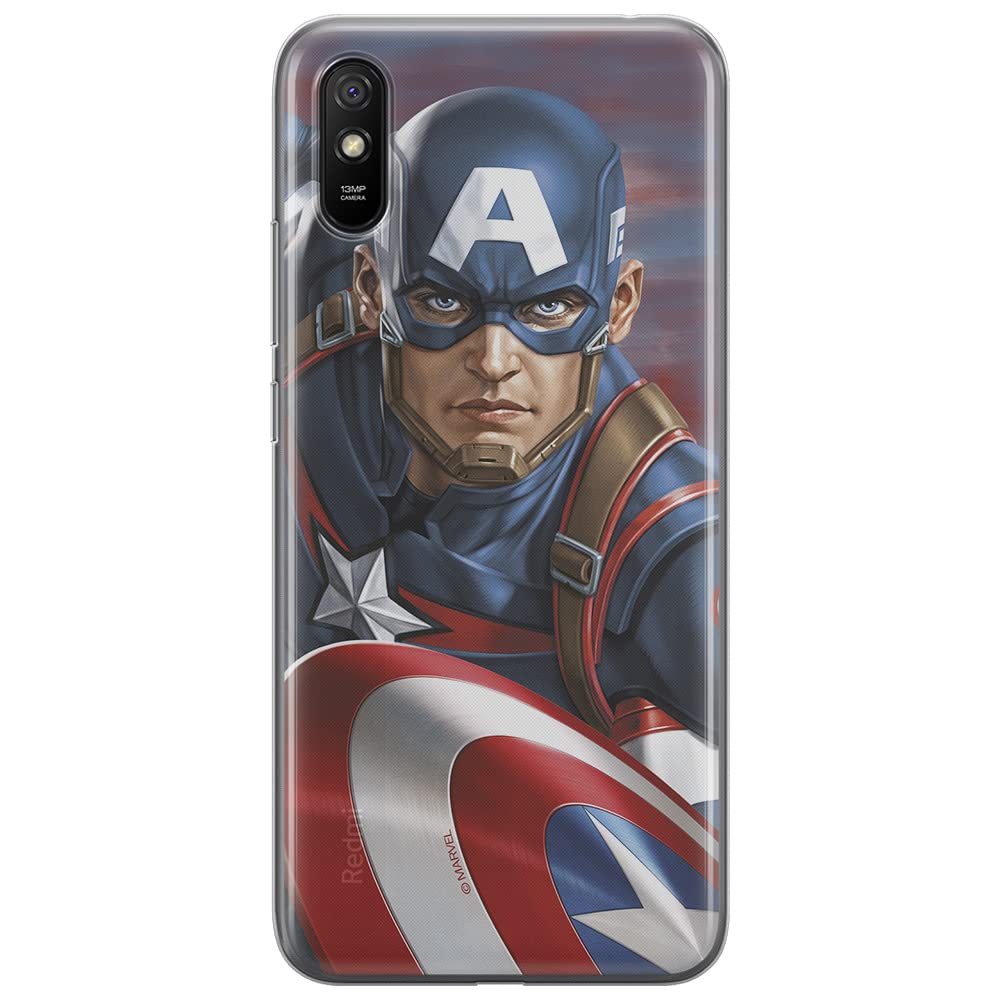 ERT GROUP mobile phone case for Xiaomi REDMI 9A original and officially Licensed Marvel pattern Captain America 022 optimally adapted to the shape of the mobile phone, case made of TPU