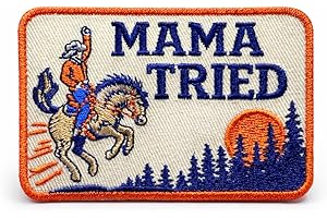 Mama Tried Patch - Vintage Cowboy Patch - Western Patches - Iron On or Sew On Embroidery Patches for Backpacks, Gift, DIY App
