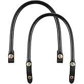 Sewroro 2pcs Pu Leather Handbag Handles Replacement Strap for Women Tote Purse Use, Black