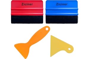Dickno 4PCS Felt Edge Squeegee Car Wrapping Tool Kit, Vinyl Wrapping Tool Window Tint Kit, Auto Applicator Tool for Vinyl Wrap, Window Tint, Wallpaper, Decal Sticker Installation