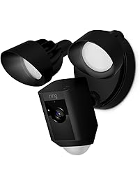 Ring Floodlight Camera Motion-Activated HD Security Cam Two-Way Talk and Siren Alarm, Black, Works with Alexa