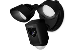 Ring Floodlight Camera Motion-Activated HD Security Cam Two-Way Talk and Siren Alarm, Black