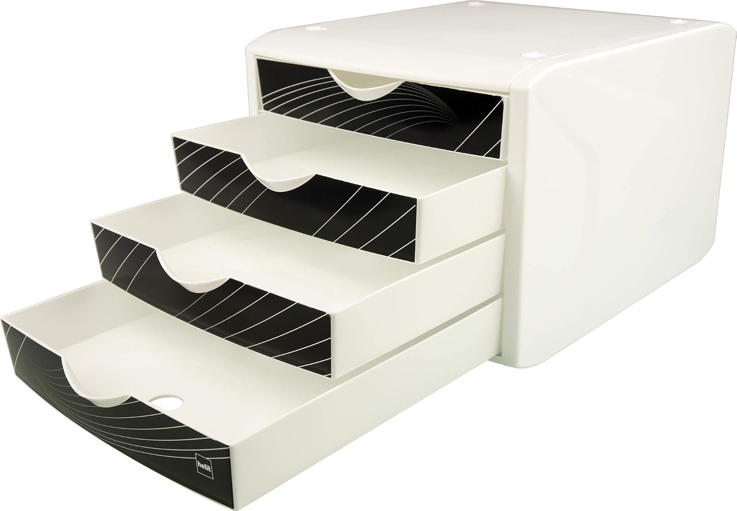 Helit, The “Chameleon” Drawer Box White/Black, 225 x 305 x 40 mm - Image 3