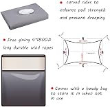 HEYOMART Sun Shade Sail 2m x 3m Rectangle Grey UV 98% Waterproof view 2