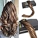 Sunny Dip Dye Double Weft Clip in Human Hair Extensions 14 Inches Remy Full Head Brown to Blonde Clip in Hair Extensions Human Hair 7pcs 120gram.