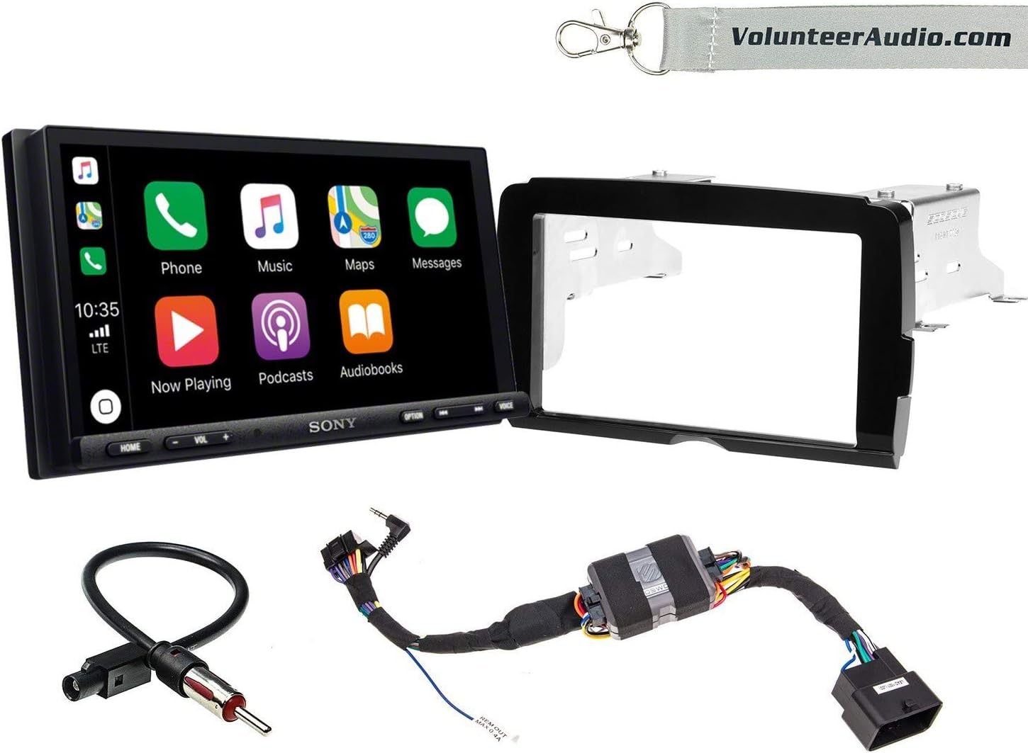 Sony XAV-AX7000 Double Din Radio Install Kit With Apple Carplay, Android Auto, SiriusXM For 2014-2018 Harley Davidson Motorcycles, May Not Work With CVO Models