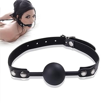 Knebel,Kobeauty Silicone Ball Gag Mundknebel mit Fetisch BDSM Sex Bondage Spielzeug Rollespiele (1 pcs,Schwarz)