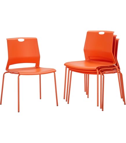 Amazon.com: Sidanli Orange Stacking Chairs-Set of 4 : Office Products