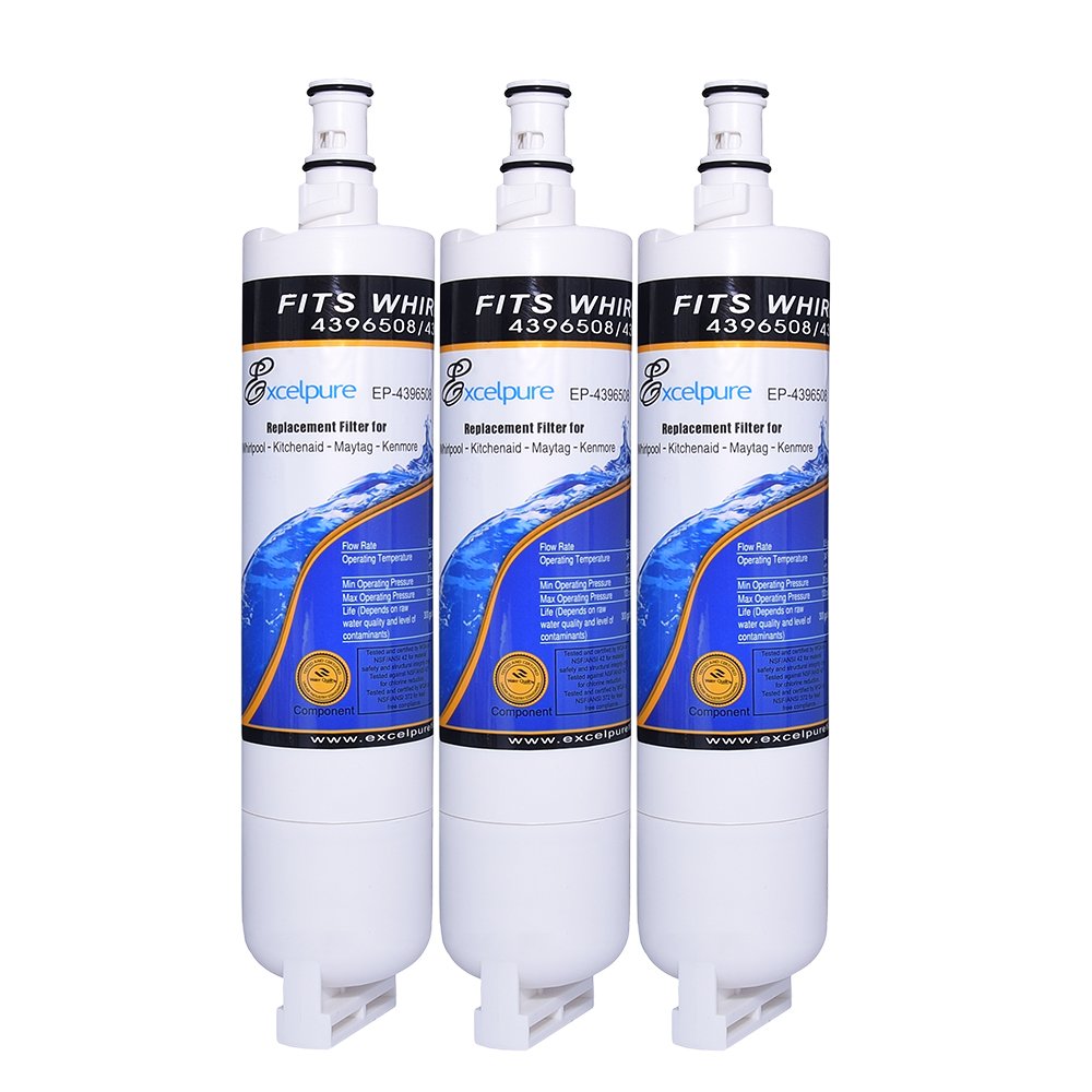 EXCELPURE EP4369508 Replacement Refrigerator Water Filter, Compatible With 4396508, 4396509