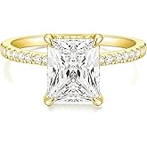 TIGRADE 4CT Engagement Ring for Women Radiant Cut Cubic Zirconia Wedding Band CZ Promise Anniversary Ring Size 3-13