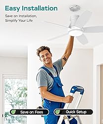 AQUBT Ceiling Fans with Lights, 42 inch Ceiling