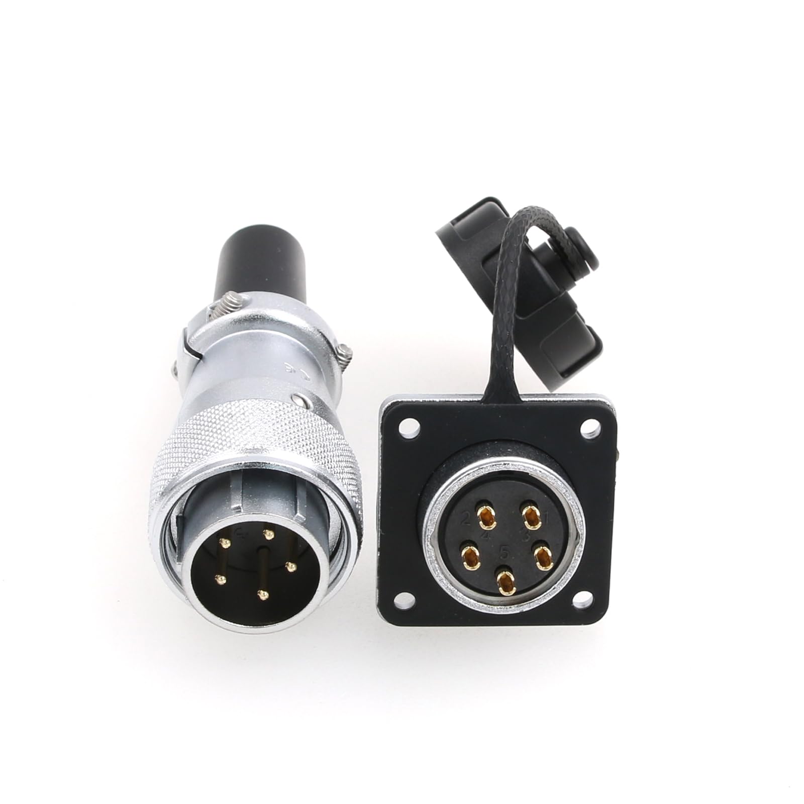 Eonvic WEIPU WS20 5 Pin Aviation Waterproof Connector IP67 Metal Male Plug Female Square Socket Threaded Panel Mount Cable Connector