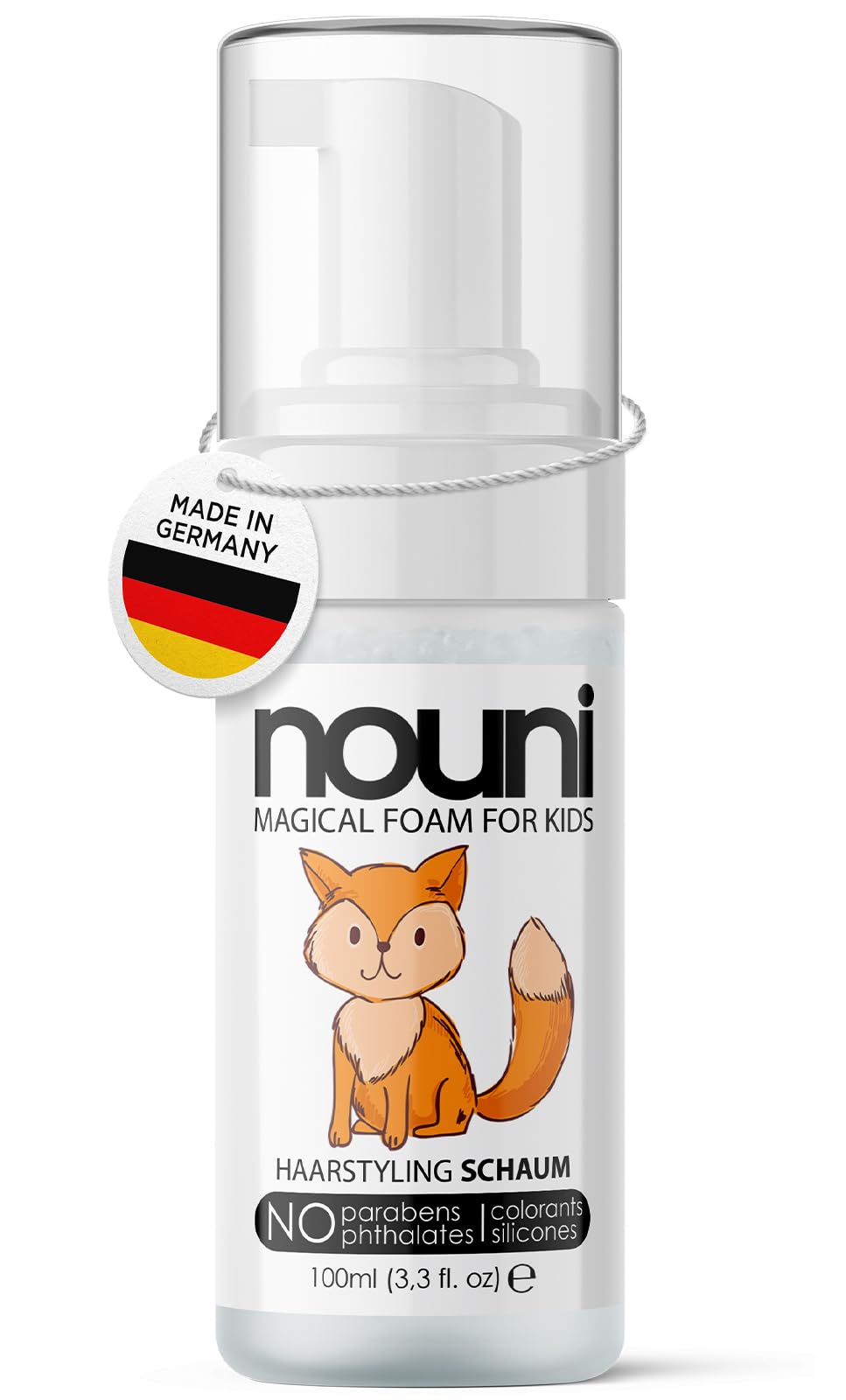 Hair styling foam for children | neutral fragrance | without parabens, silicones, sulfates or dyes | vegan | for girls & boys | nouni kids | 100ml