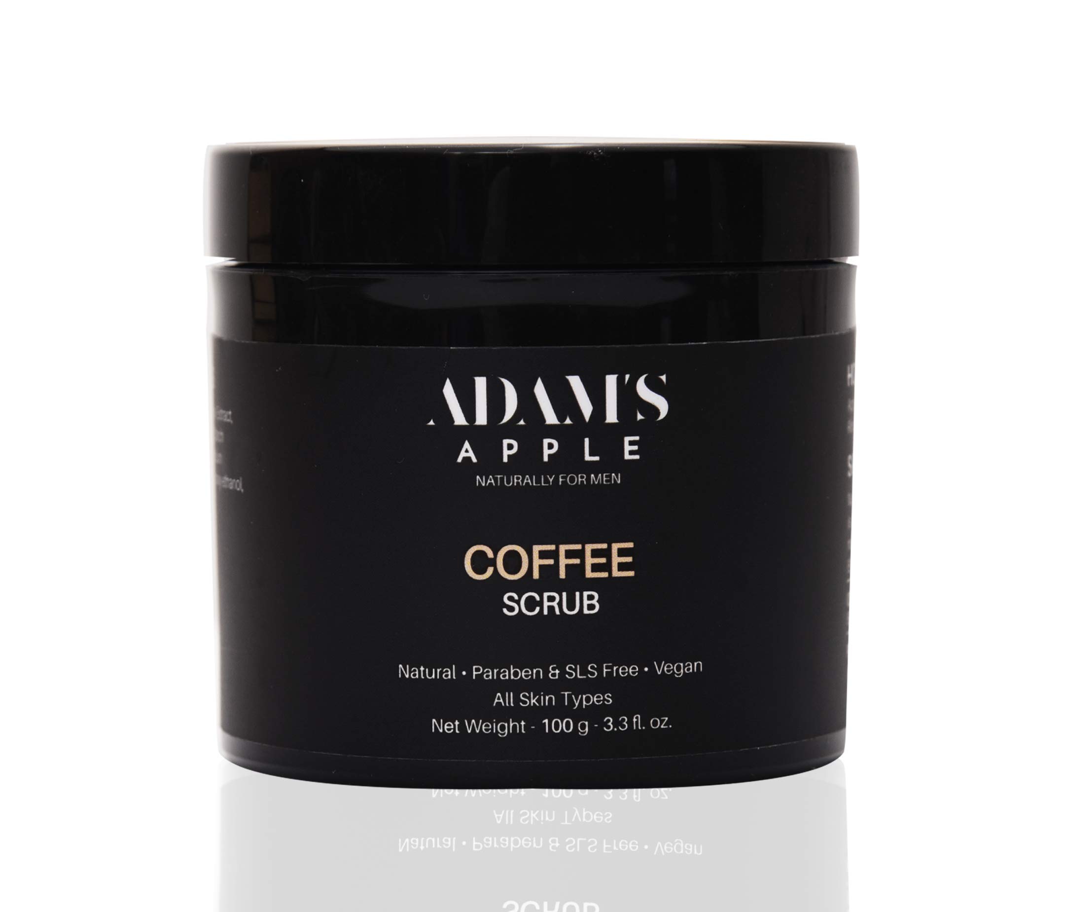 Adam's Apple | Coffee Face & Body Scrub | 100g | Natural | De-Tan | Honey, Argan Oil, Kaolin Clay | Paraben & SLS Free | Made in India