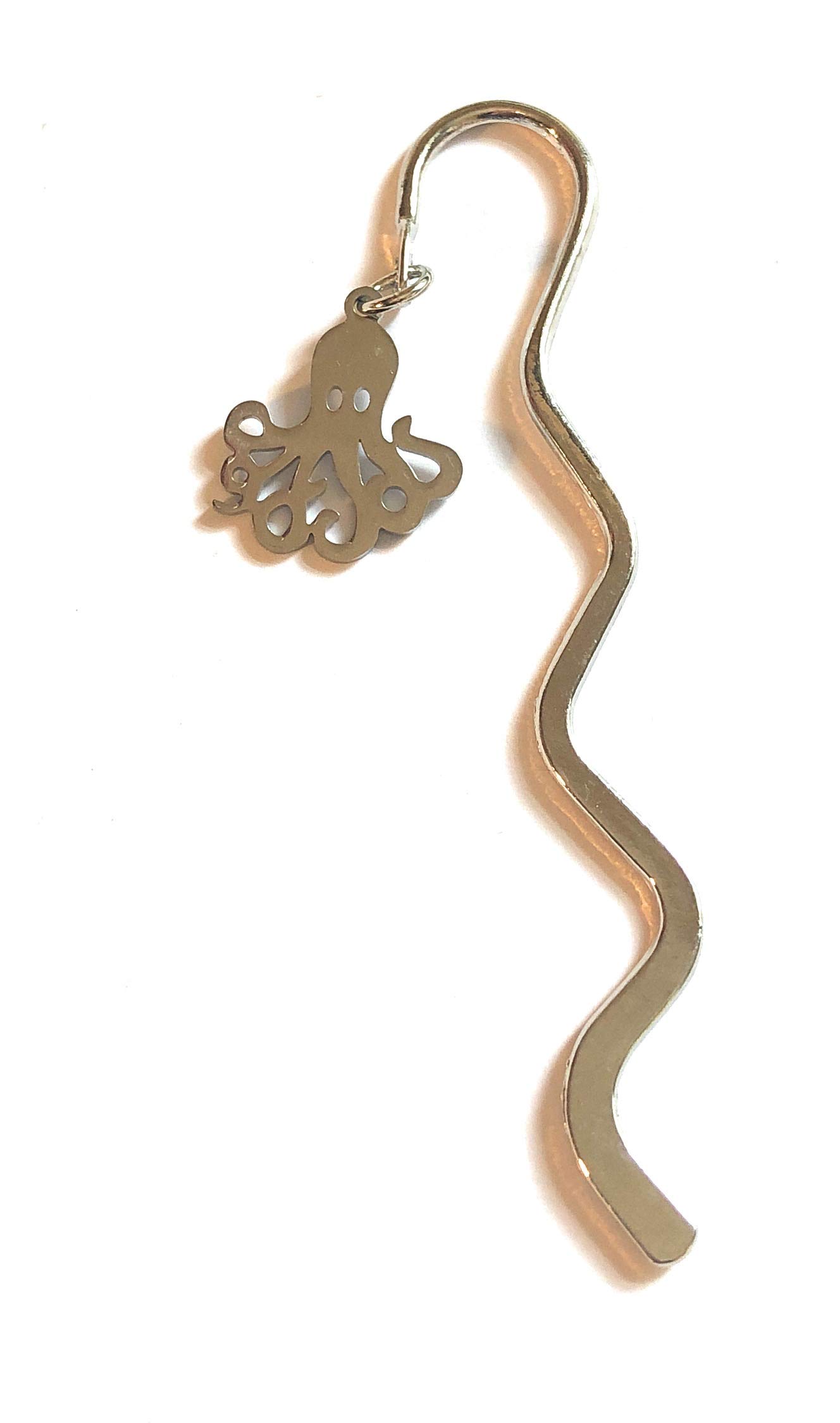 FizzyButton Gifts Octopus Silver Tone Mini Bookmark with Stainless Steel Charm in Gift Bag