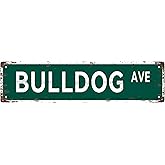 BULLDOG AVE DOG Metal Tin Street Sign Bar Cafe Garage Cave Home Room Wall Bathroom Farmhouse Garden Porch Patio Decor, 16 x 4 Inch