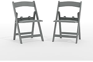 Flash Furniture Hercules Set of 2 Kids Gray Resin Folding Chairs with Gray Vinyl Padded Seats