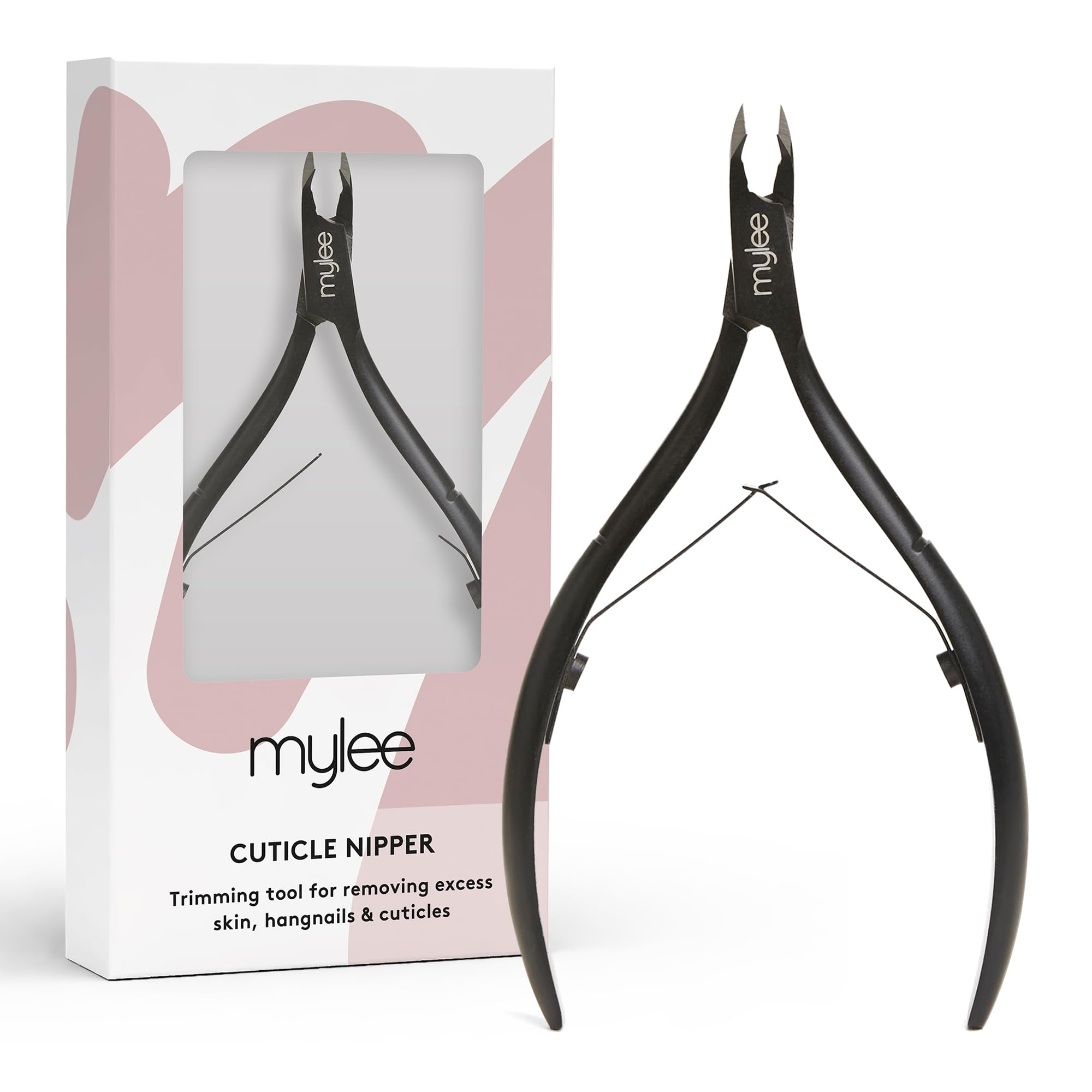 Mylee Cuticle Nippers – Professional, Sleek, Matte Black, Stainless Steel, Salon-Quality for Precision Trimming and Effective Removal of Unruly Cuticles, Hangnails and Excess Skin