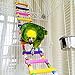 LITTLEGRASS 12 Steps Bird Toys 31 inch Wood Bird Ladder, Step Parrot Ladder Swing Bridge,Bird Cage Accessories Decorative Flexible Cage Wooden Rainbow Toy Parakeet Birdcage Training