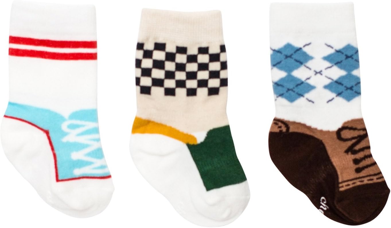 Cheski Baby Boys Knee Socks Stay Put on Baby's Kicking Legs 0-6 months, 3 Pairs