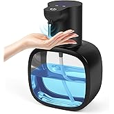 lazycozy® Automatic Soap Dispenser, Touchless Electric Soap Dispenser, 17oz, Rechargeable via USB-C, 4 Dispensing Modes, Wall Mount or Countertop, for Kitchen Sink, Bathroom, Hand, Dish, Black