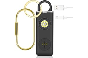 SHDZZDZSWY Personal Safety Alarm for Women, Teens, Elderly and Children 130dB - Sound Alarm Keychain with LED Lights, Security Alarm Keyring-Black