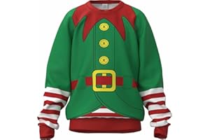 DDSOL Toddler Boys Girls Christmas Sweatshirts Kids Ugly Xmas Pullover Funny 3D Sweater Fleece Warm Tops 4-11 Years