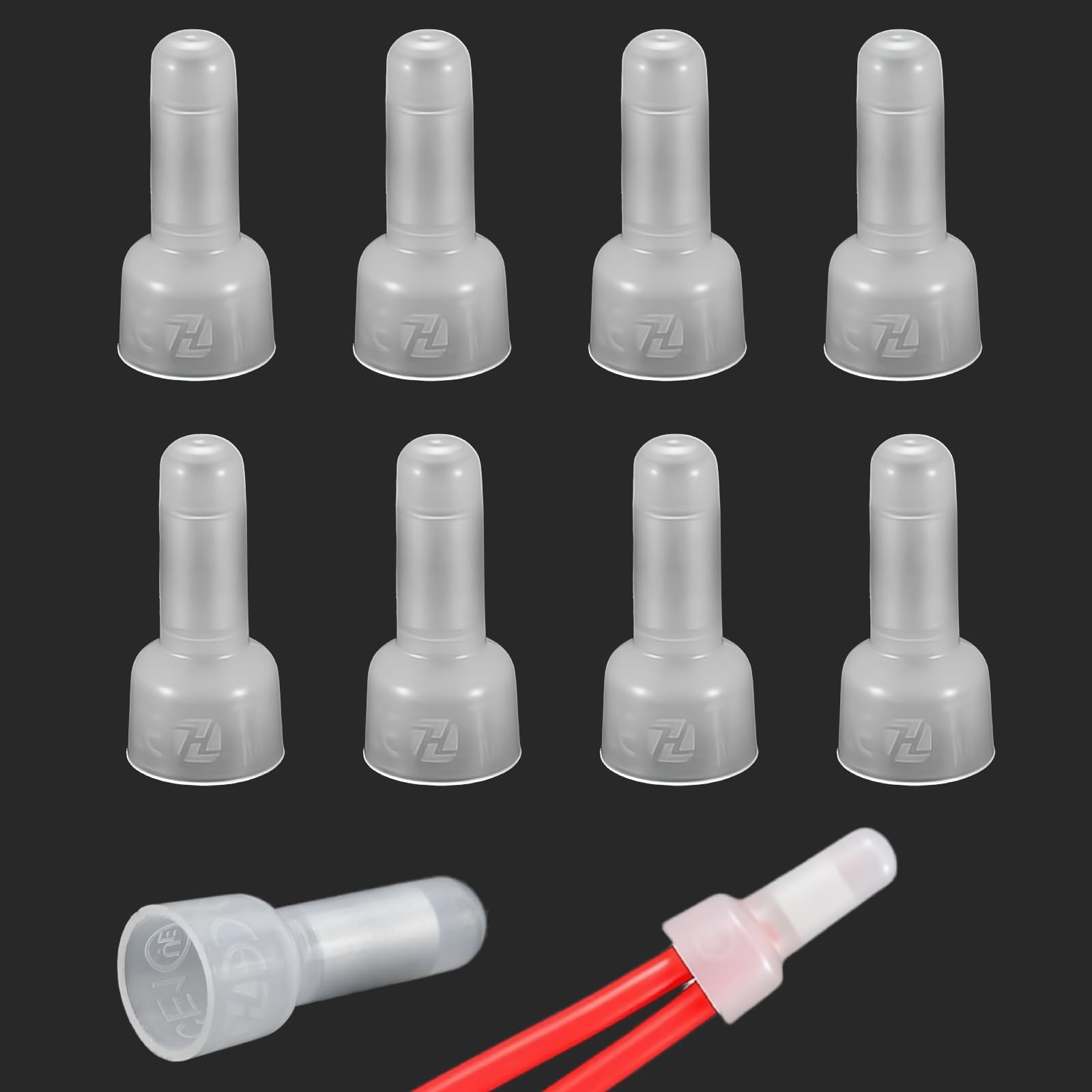 LiebeWH 1000Pcs Closed End Crimp Connectors 18-14 AWG Nylon Splice Cap Crimp Wire Caps CE2 Transparent Splice Wire Caps Terminals Connectors for Electrical Connections Project (CE2)