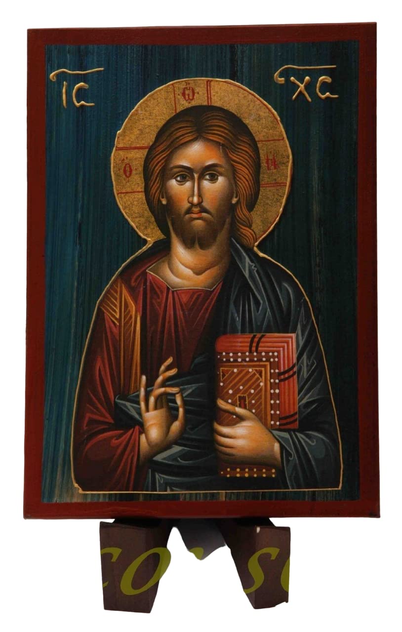 IconsGr Wooden Greek Christian Orthodox Wood Icon of Jesus Christ / A2_2