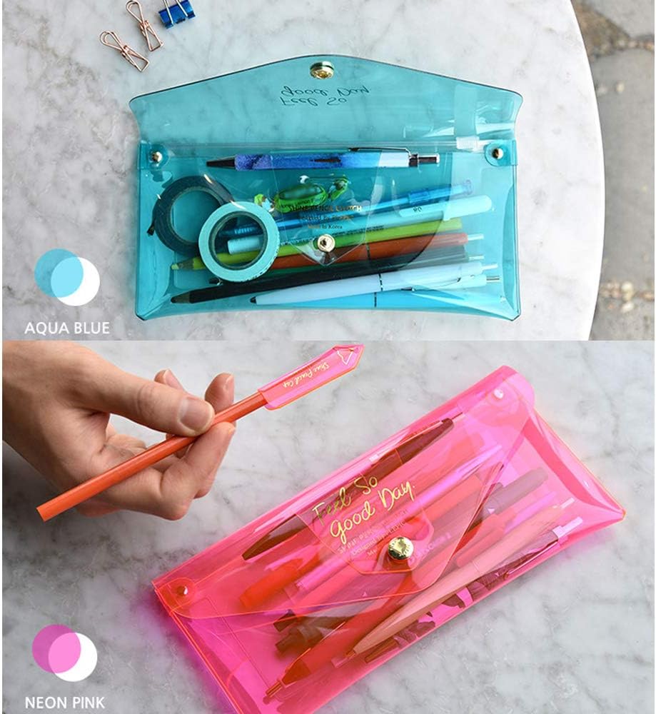 Amazon Plepic Shine Pencil Clutch 1 鉛筆キャップ 7 Colors ペンケース 韓国 ペンポーチ 筆箱 文房具 Aqua Blue ペンケース 文房具 オフィス用品