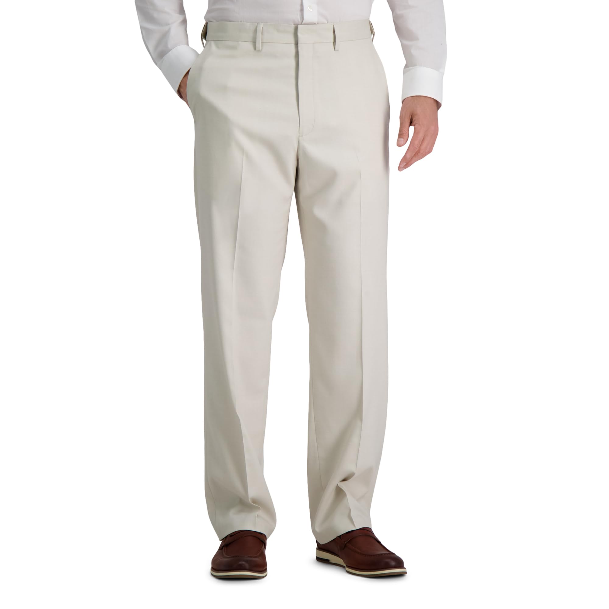 Haggar J.M Premium Stretch Classic Fit Flat Front Suit Separates Pant Natural Image