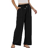 ZAFUL Womens Baggy Wide Leg Pants Casual Elastic Waist Lounge Palazzo Pants with Pockets