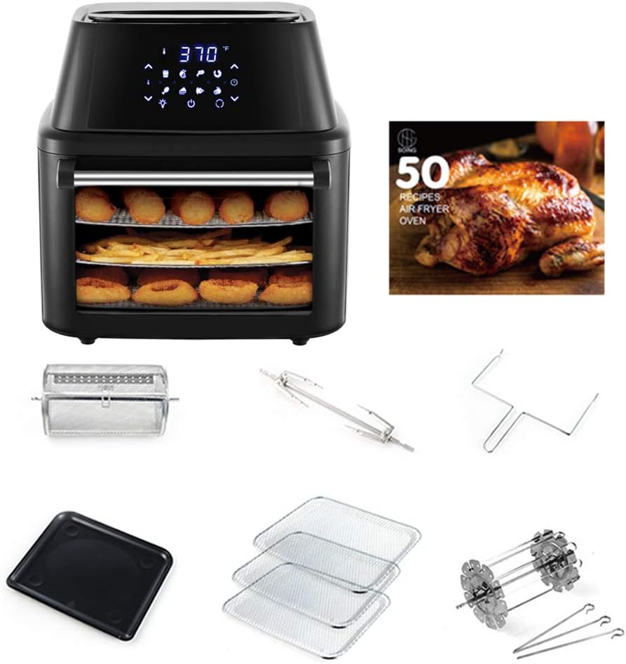 Soing Air Fryer Oven XL 15 QT Family Size 8 In 1 Cooking Features 1800