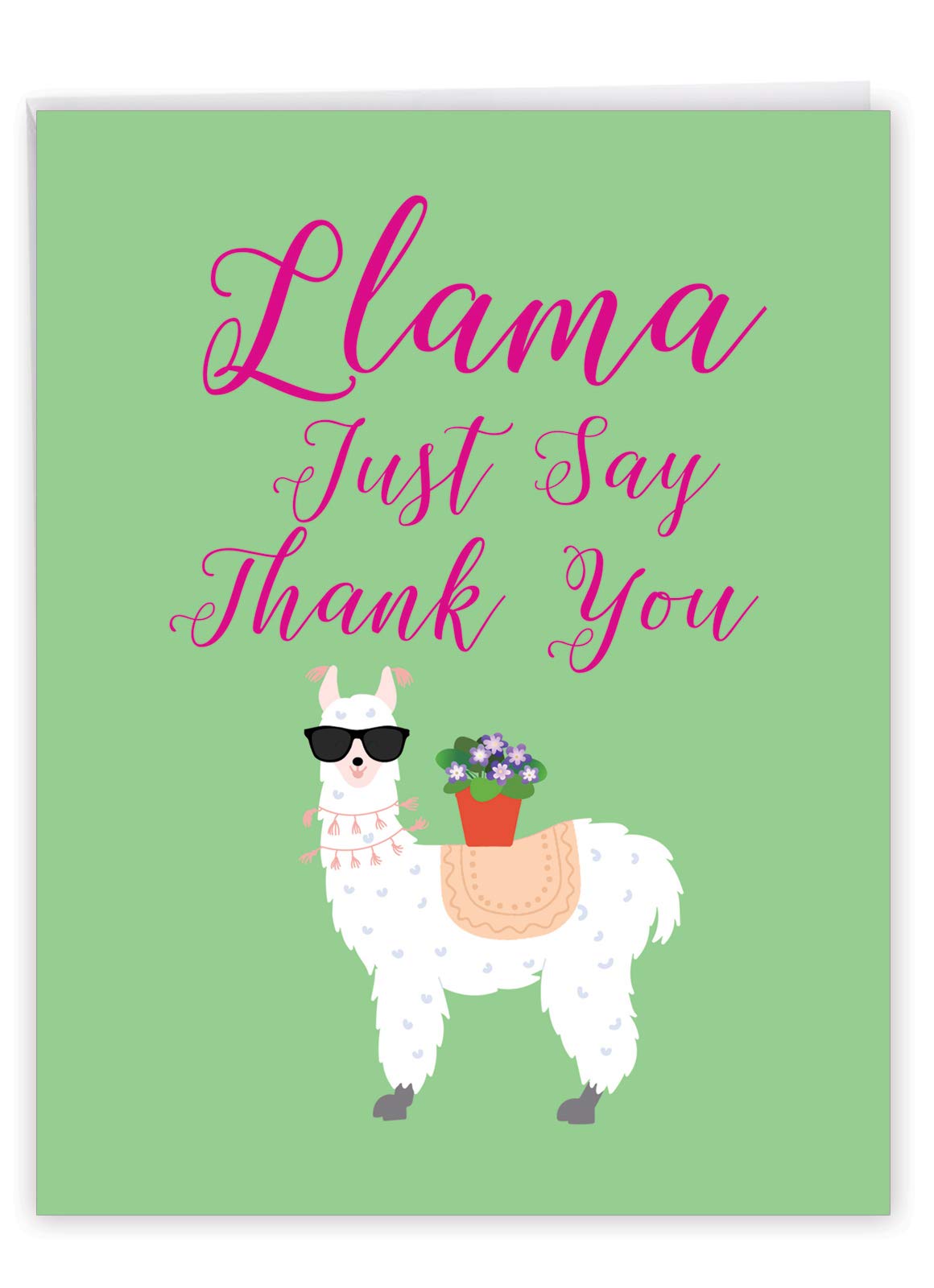 Llama Just Say Thank You - Big Thank You Card with Envelope (Extra Large 8.5 x 11 Inch) - Appreciation Thanks Card - Heartfelt Thank You Notecard for Successful and Hard Working Friend J6445JTYG