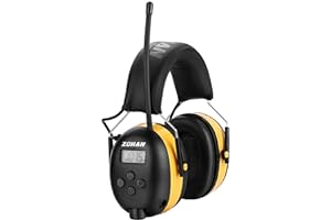 ZOHAN 042 AM/FM Radio Headphone with Digital Display,Noise Reduction Safety Ear Muffs,Ultra Comfortable Hearing Protector