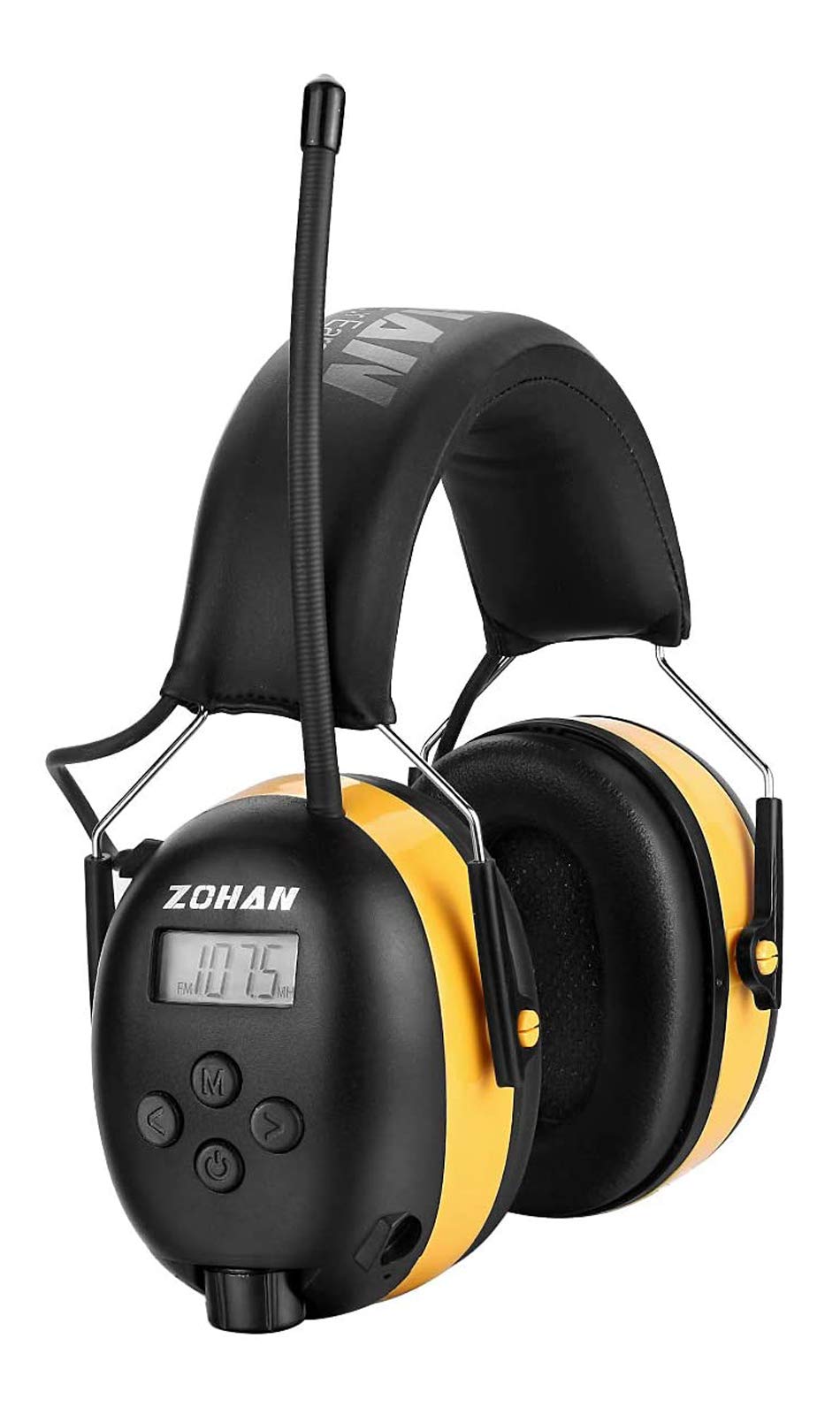 Photo 1 of ZOHAN EM042 AM/FM Radio Headphone with Digital Display,Ear Protection Noise Reduction Safety Ear Muffs,Ultra Comfortable Hearing Protector for Lawn Mowing and Landscaping - Yellow