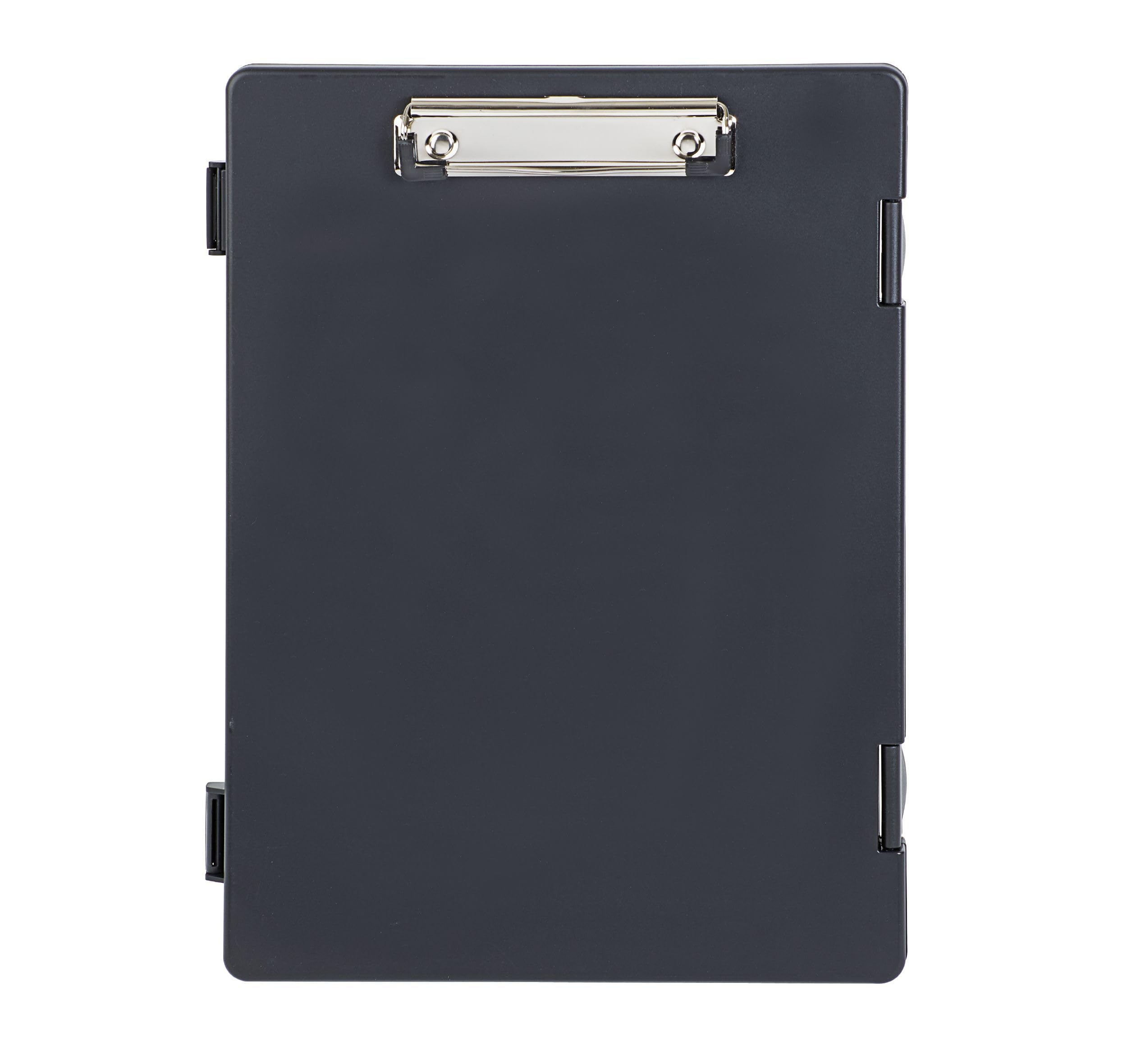 MAUL Clipboard A4 Document Folder A4 with Storage Box for Ballpoint Pen, Paper and Notepad Side Opening Suitable for Backpack, Briefcase and School Bag Black
