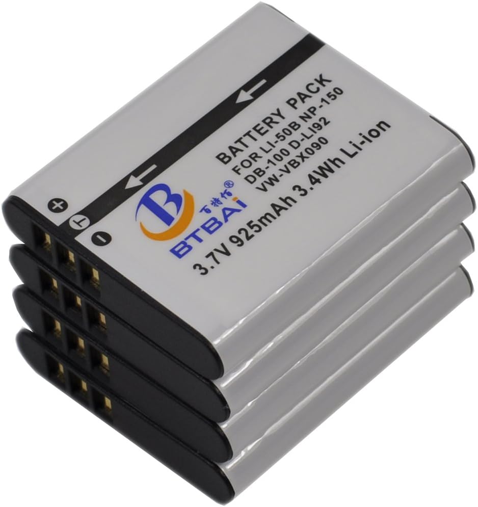 4x D-Li92 Battery+Charger D-BC92 DBC92 For DLi92 D-L192 DL192 Optio I10 I-10 RX18 RZ10 RZ-10 RZ18 WG-1 WG1 WG-2 WG2 WG10 WG-10 WG20 WG-20 WG-3 WG3 WG-3 WG30 WG-30 30W WG4 WG-4 WG5 WG-5 X70 X-70 - Image 3