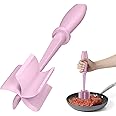 Meat Chopper, Hamburger Grinder, Premium Heat Resistant Smasher for Ground Beef, Burger Grinder Nylon Potato Mix Tool-Pink