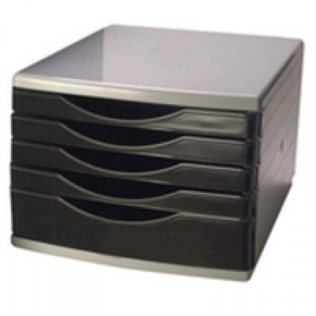 Q-Connect 5 Drawer Tower Black and Grey (Dimensions: L345 x W290 x H220mm)