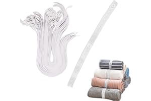 LELE LIFE 30Pcs Roll-up Clothes Storage Elastic Band, Adjustable Clothing Storage Strap with Button and Buttonholes, Travel L
