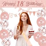 DEARLIVES 14 Pcs 18th Birthday Decor Rose Gold Party Supplies view 3