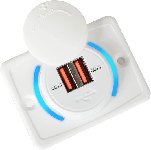 Maichis 12V RV USB Charger, Quick Charger 3.0 18W Dual USB Outlet, Wall