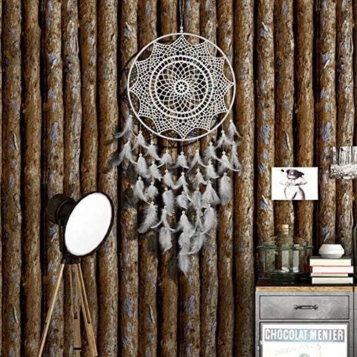 CHICIEVEWhite Large Dream Catchers for Bedroom Girls Room Feather Decor Brithday Party Gift Dia 11.8 inch