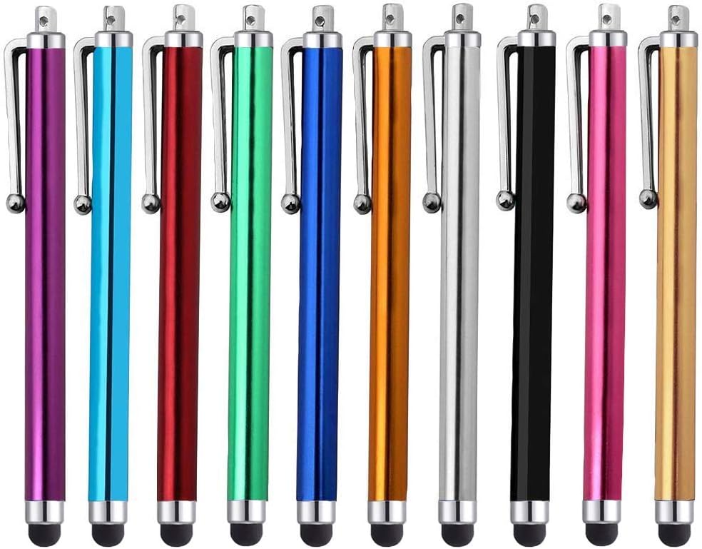 Stylus, iCrews Capacitive Stylus Ultra-sensitive,Scratch and Fingerprint Resistant Pen for iPad Pro/Air, Mini,Nexus 5/7,iPhone 7/6s Plus, Galaxy Tab,Silver, Black,Green, Purple & Pink Pen (10-Pack)