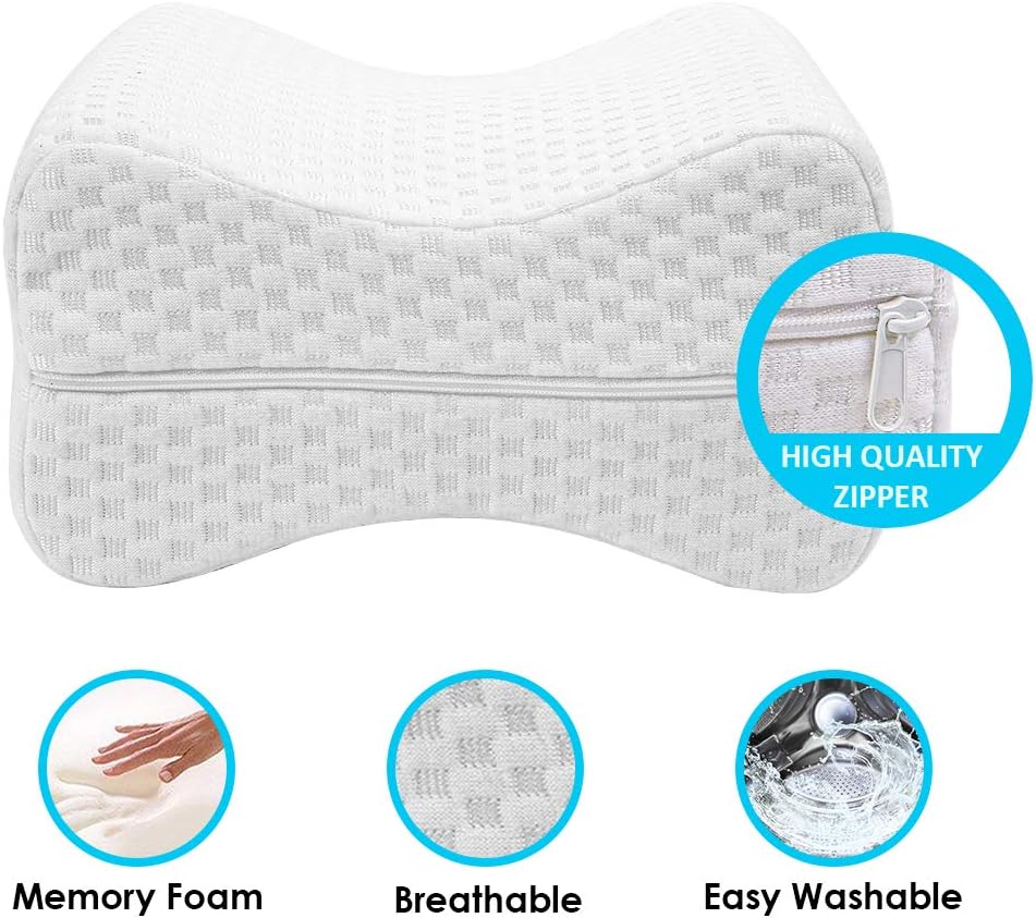 THETIS Homes Knee Pillow for Side Sleeper Leg Pillow for Sciatic Nerve Pain Relief, Back, Hip, Pregnancy and Spine Alignment - Memory Foam Orthopedic Legacy Leg Pillow with Washable Cover: Home & Kitchen