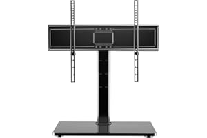 XINLEI Universal Swivel TV Stand Base Table Top TV Stand for 32-75 Inch TVs 60 Degree Swivel, 12 Height Adjustable Monitor Mount Stand, Max VESA 600x400mm,Holds up to 99lbs TS204